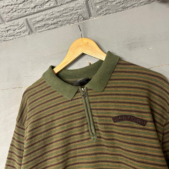 Polo Jeans Co. Ralph Lauren Other - Polo Jeans Co Ralph Lauren Mens XL Vintage Quarter Zip Striped Pullover Green